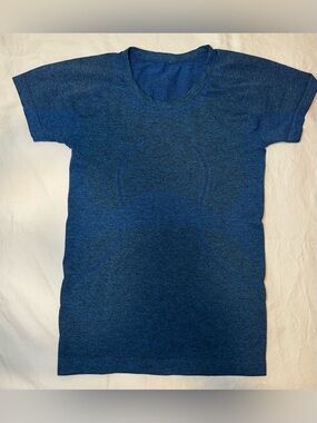 Lululemon Athletica Swiftly Tech Short Sleeve Shirt Sz 6 Heathered Blue